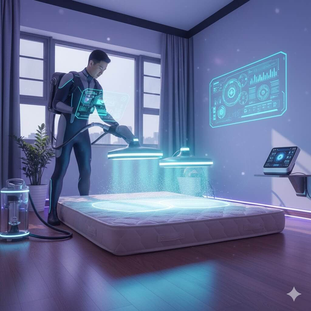 床墊清洗教學-UV燈檢測尿漬原理