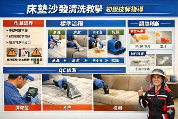 床墊沙發清潔教學基礎培訓