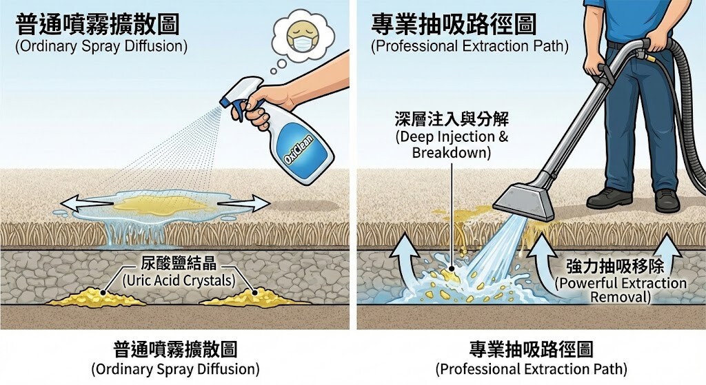 京東人「家用清潔劑」 vs 「專業抽吸路清洗圖」，