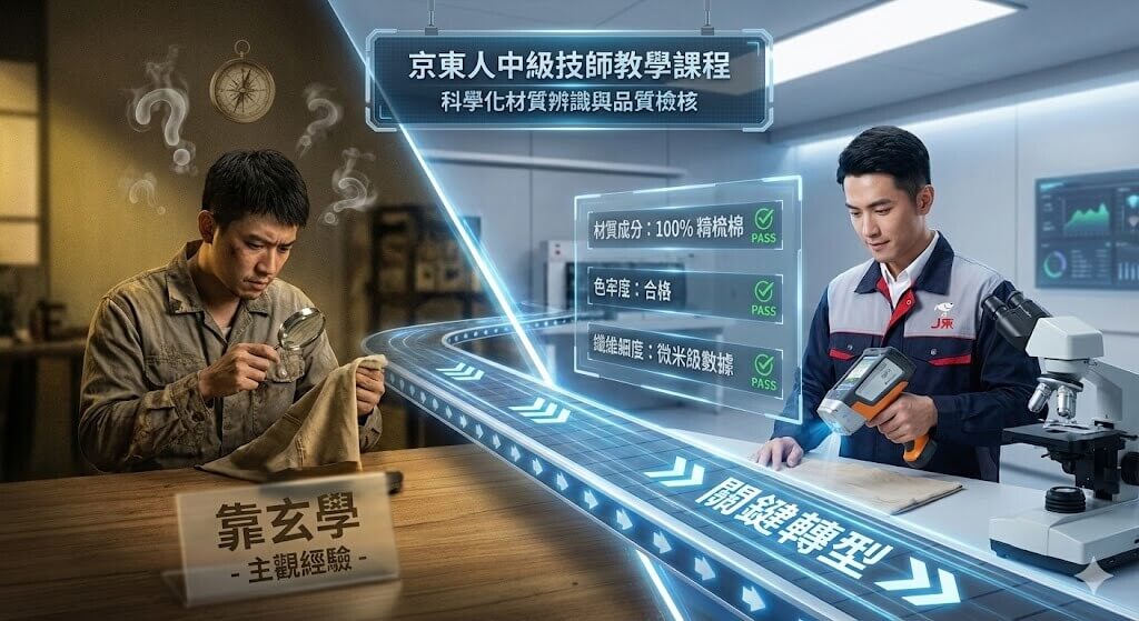 技師操作光譜儀檢測布料 -京東人床墊清洗教學中級課程