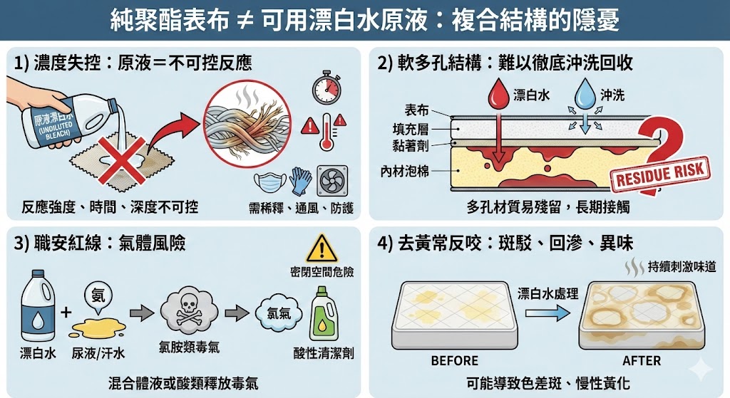 漂白水不可洗床墊